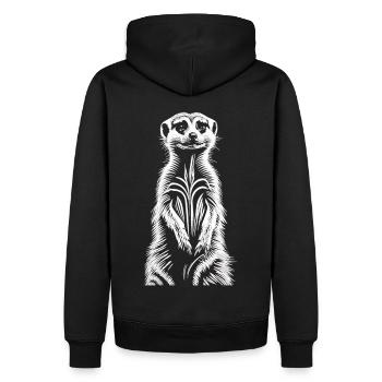 Un sens de la communauté dans le désert : un suricate - Sweat à capuche Premium bio Homme - noir - Dos - Nico (187cm)