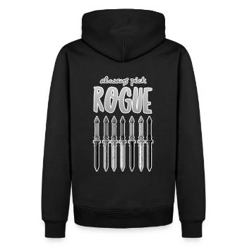 Immer Schurke wählen - grau - Männer Premium Bio Hoodie - Schwarz - Hinten - Nico (187cm)