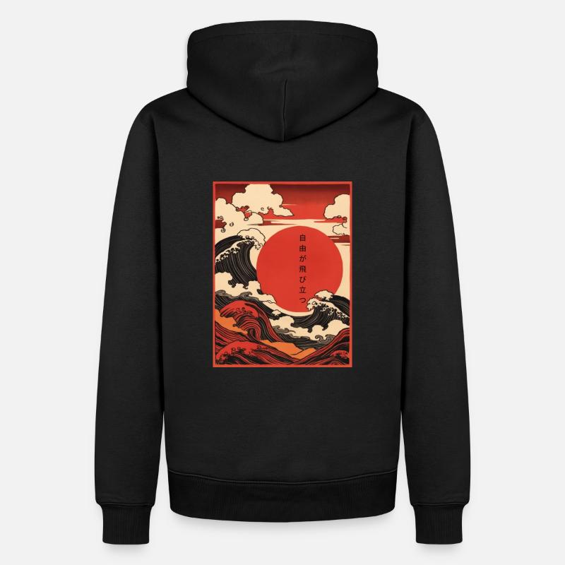 自 由 が 飛 び 立 つ - Sweat à capuche Premium bio Homme - noir