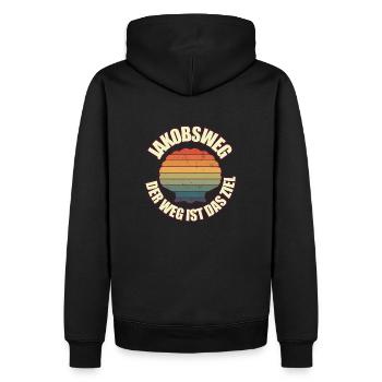 Jakobsweg - Männer Premium Bio Hoodie - Schwarz - Hinten - Nico (187cm)