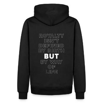 Zitieren - Männer Premium Bio Hoodie - Schwarz - Hinten - Nico (187cm)