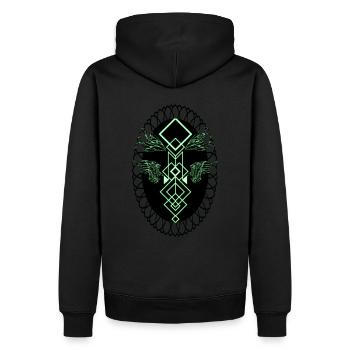 ange - Sweat à capuche Premium bio Homme - noir - Dos - Nico (187cm)