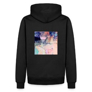 Sweat à capuche imprimé d’art « clique » - Sweat à capuche Premium bio Homme - noir - Dos - Nico (187cm)