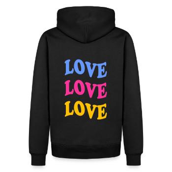 Love Love Love - Männer Premium Bio Hoodie - Schwarz - Hinten - Nico (187cm)