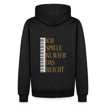 Ich spiele Klavier, Piano, Flügel, Keyboard - Männer Premium Bio Hoodie - Schwarz - Hinten - Nico (187cm)