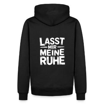 Lasst mir meine Ruhe - nicht stören - Männer Premium Bio Hoodie - Schwarz - Hinten - Nico (187cm)