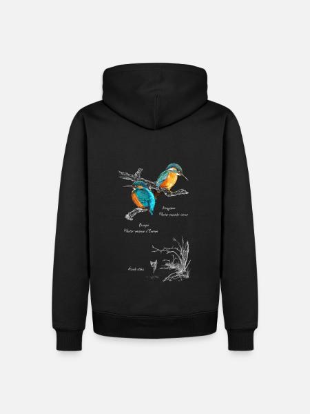 Eisvogel weiß - Männer Premium Bio Hoodie - Schwarz