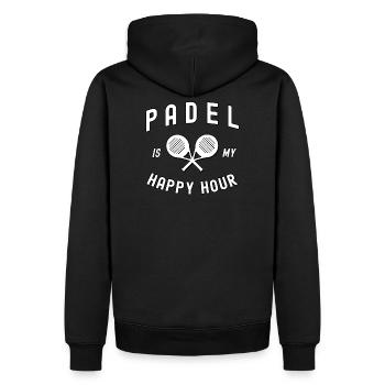 Padel Tennis is the only Happy Hour I need - Men’s Premium Organic Hoodie - black - Back - Nico (187cm)