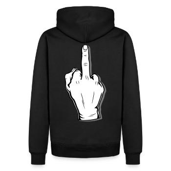 Doigt moyen doigt doigt puant baise You - Sweat à capuche Premium bio Homme - noir - Dos - Nico (187cm)