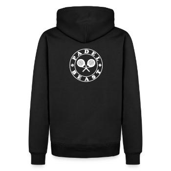 Padel Tennis Monster - Männer Premium Bio Hoodie - Schwarz - Hinten - Nico (187cm)