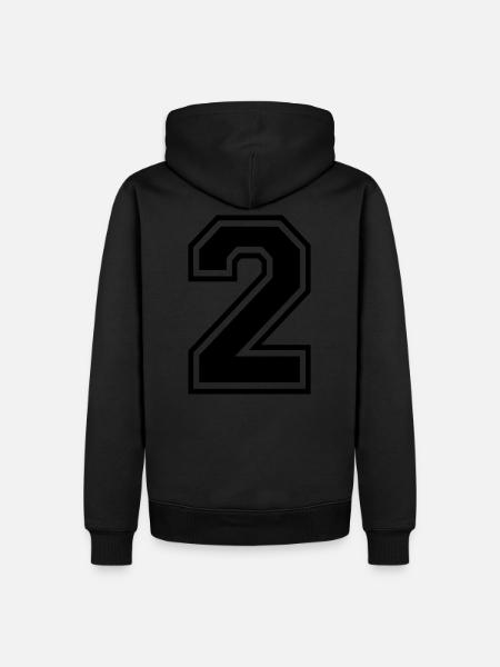 Number 2 Football | Team baseball| university basketball - Men’s Premium Organic Hoodie - black