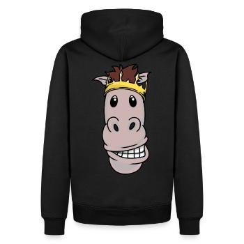 König Pferd Pony Krone Royal King Fantasy Xmas - Männer Premium Bio Hoodie - Schwarz - Hinten - Nico (187cm)