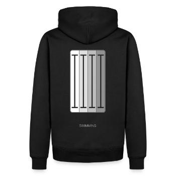 Schwimmen - Triathlon Team - Männer Premium Bio Hoodie - Schwarz - Hinten - Nico (187cm)