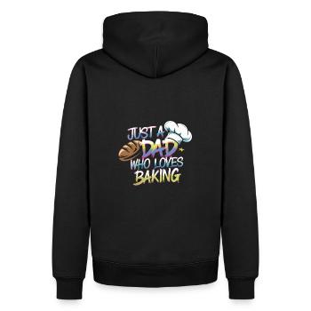 Papa liebt Brot backen - Papa ist unser Bäcker - Männer Premium Bio Hoodie - Schwarz - Hinten - Nico (187cm)