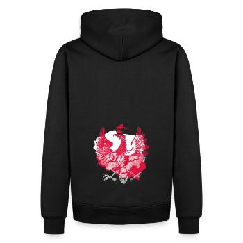 Pologne Drapeau de l’aigle polonais - Sweat à capuche Premium bio Homme - noir - Dos - Nico (187cm)