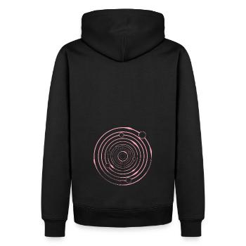 Orbite des cercles circulaires - Sweat à capuche Premium bio Homme - noir - Dos - Nico (187cm)