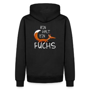 Bin halt ein Fuchs lustig fuchsiger Schlaukopf - Männer Premium Bio Hoodie - Schwarz - Hinten - Nico (187cm)
