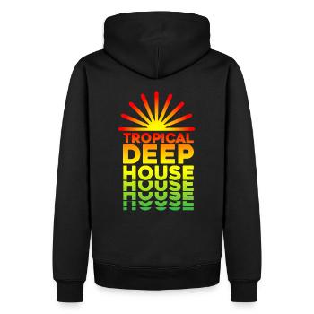 Tropische Deep House Musik - Männer Premium Bio Hoodie - Schwarz - Hinten - Nico (187cm)