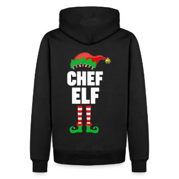 Weinachten Weihnachtself Chef Elf Elfen - Männer Premium Bio Hoodie - Schwarz - Hinten - Nico (187cm)