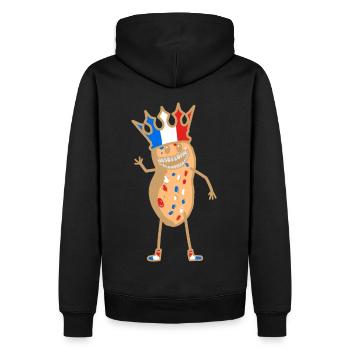 Hallo Erdnuss Frankreich Paris Gruß Franzose - Männer Premium Bio Hoodie - Schwarz - Hinten - Nico (187cm)