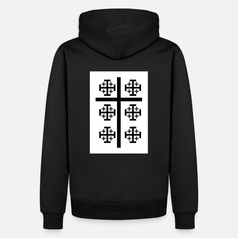 Kreuz - Männer Premium Bio Hoodie - Schwarz