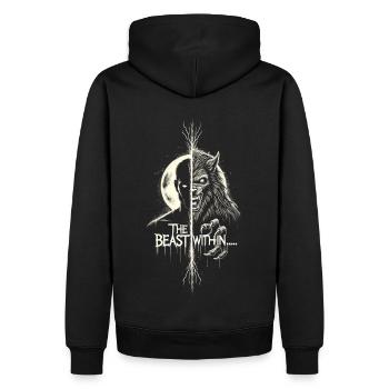 La bête intérieure - Chemise de loup-garou noir - Sweat à capuche Premium bio Homme - noir - Dos - Nico (187cm)