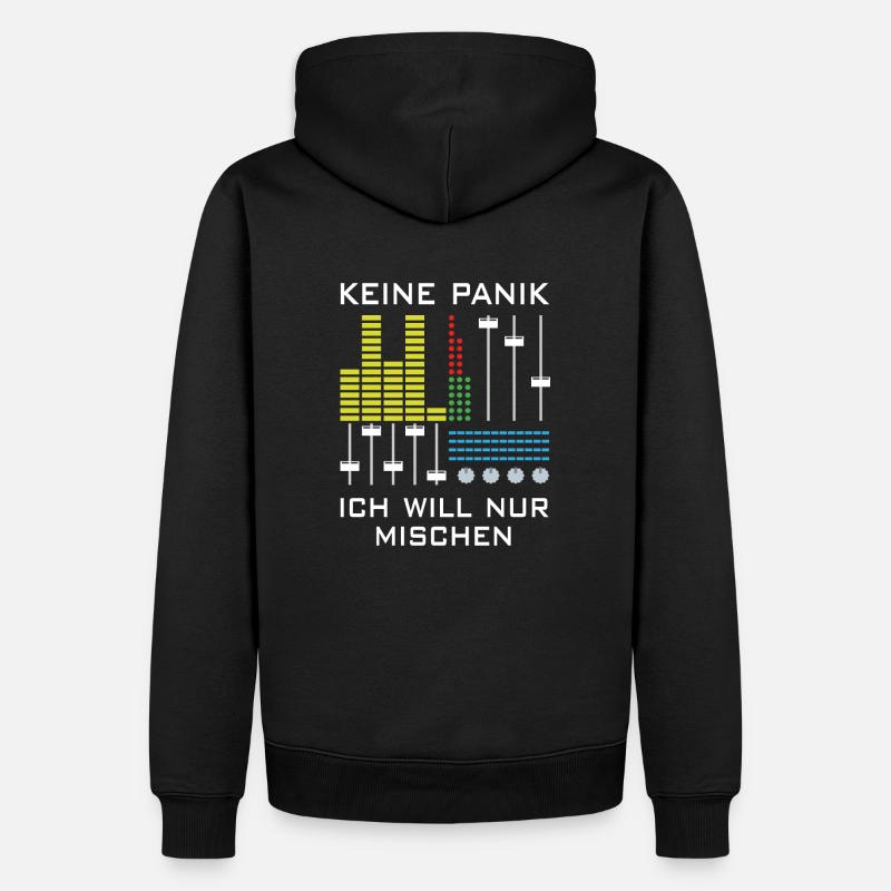 Keine Panik | Deejay, Mischpult - Männer Premium Bio Hoodie - Schwarz