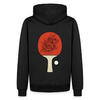 Table Tennis Outfit Women Flowers - Men’s Premium Organic Hoodie - black - Back - Nico (187cm)