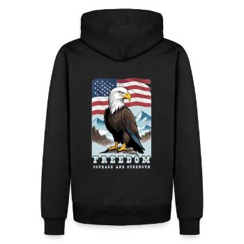 Pygargue à tête blanche - Sweat à capuche Premium bio Homme - noir - Dos - Nico (187cm)