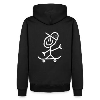 Figurine de bâton de skateboard - Sweat à capuche Premium bio Homme - noir - Dos - Nico (187cm)