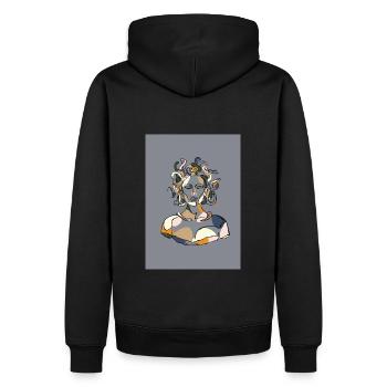 Méduse bleu - Sweat à capuche Premium bio Homme - noir - Dos - Nico (187cm)