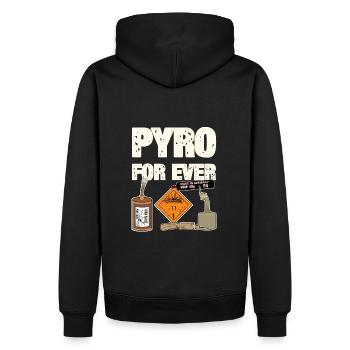 Pyro For Ever F4 - Männer Premium Bio Hoodie - Schwarz - Hinten - Nico (187cm)