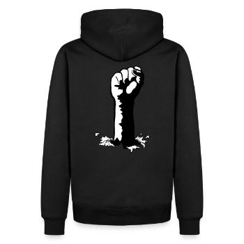 poing - Sweat à capuche Premium bio Homme - noir - Dos - Nico (187cm)