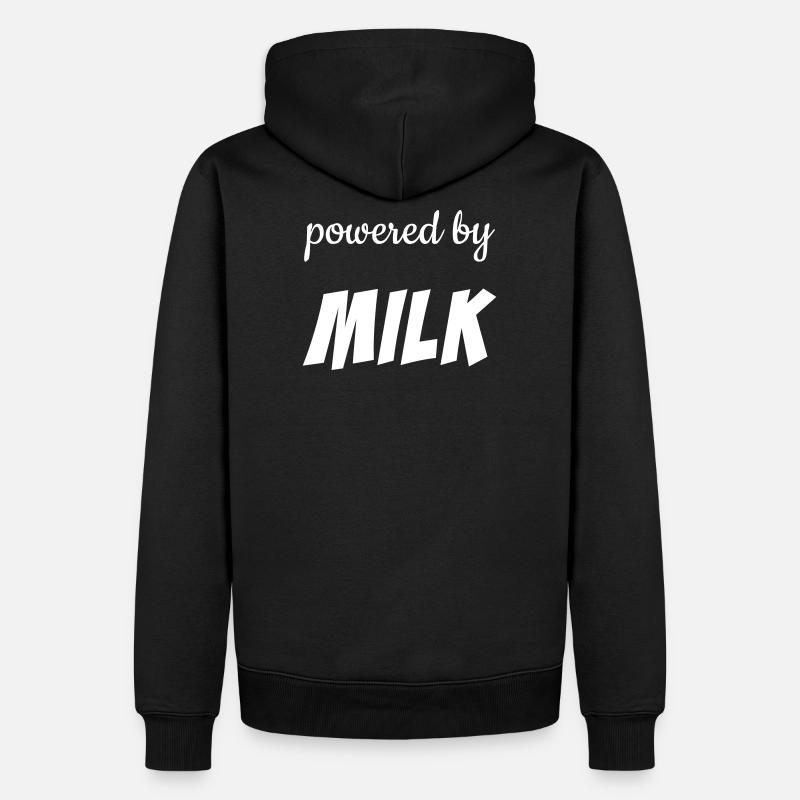 Powered by Milk - Black&White - Männer Premium Bio Hoodie - Schwarz