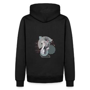 Kakadu in love - Männer Premium Bio Hoodie - Schwarz - Hinten - Nico (187cm)