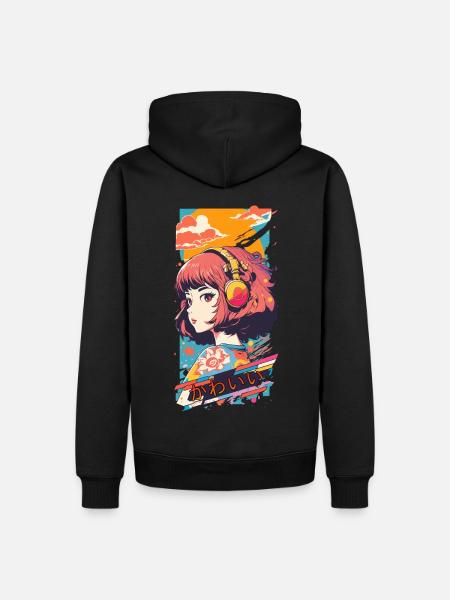 Anime Lofi - Men’s Premium Organic Hoodie - black