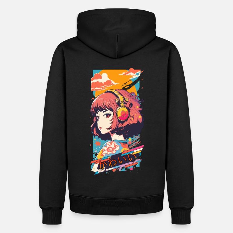 Lofi d’anime - Sweat à capuche Premium bio Homme - noir