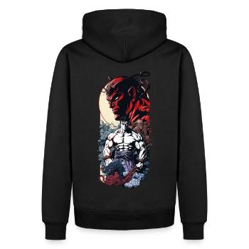 Hero of the Elements - Men’s Premium Organic Hoodie - black - Back - Nico (187cm)