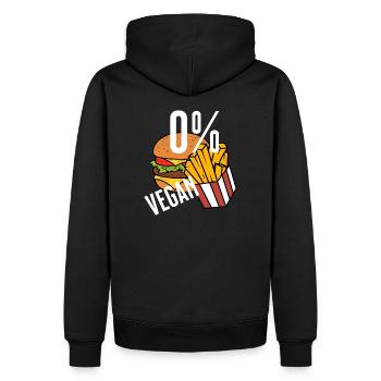 0% Vegan - Männer Premium Bio Hoodie - Schwarz - Hinten - Nico (187cm)