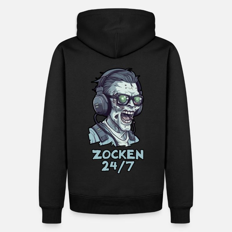 Zocken 24/7 - Männer Premium Bio Hoodie - Schwarz
