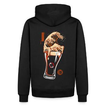 Great Wave Glass Beer - Sweat à capuche Premium bio Homme - noir - Dos - Nico (187cm)