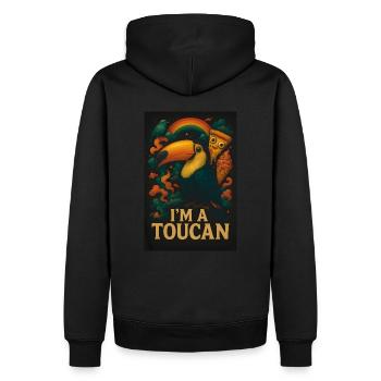 I’m a Toucan – Drôle de design animalier - Sweat à capuche Premium bio Homme - noir - Dos - Nico (187cm)