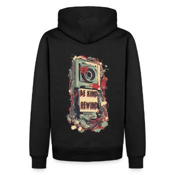 VHS Nostalgia - Men’s Premium Organic Hoodie - black - Back - Nico (187cm)