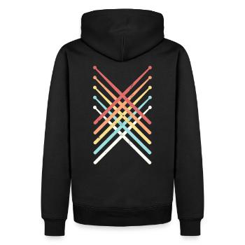 Schlagzeug - Männer Premium Bio Hoodie - Schwarz - Hinten - Nico (187cm)