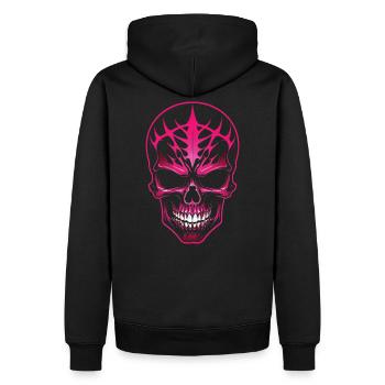 Pink Skull - Männer Premium Bio Hoodie - Schwarz - Hinten - Nico (187cm)