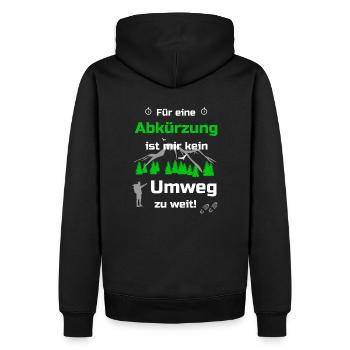 Wandern Spruch Geschenkidee - Männer Premium Bio Hoodie - Schwarz - Hinten - Nico (187cm)