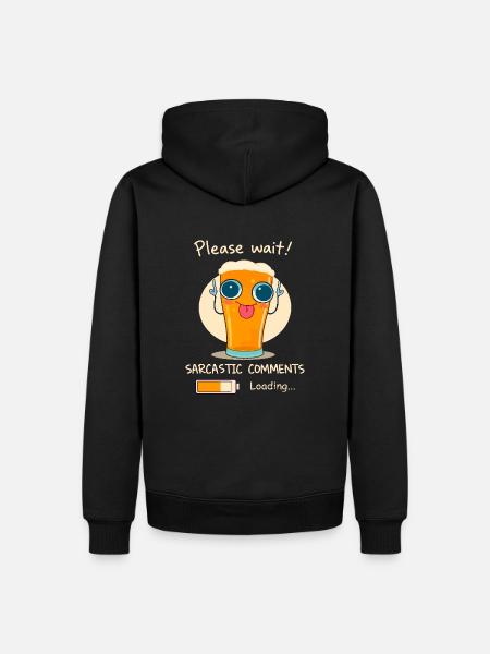 Sarkastisches Bierglas - Männer Premium Bio Hoodie - Schwarz