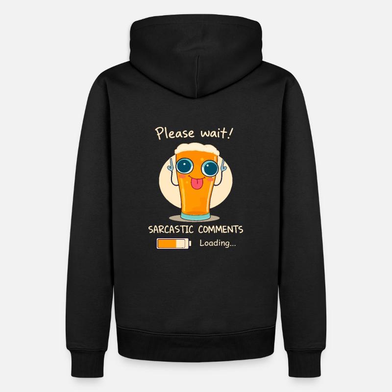 Sarkastisches Bierglas - Männer Premium Bio Hoodie - Schwarz