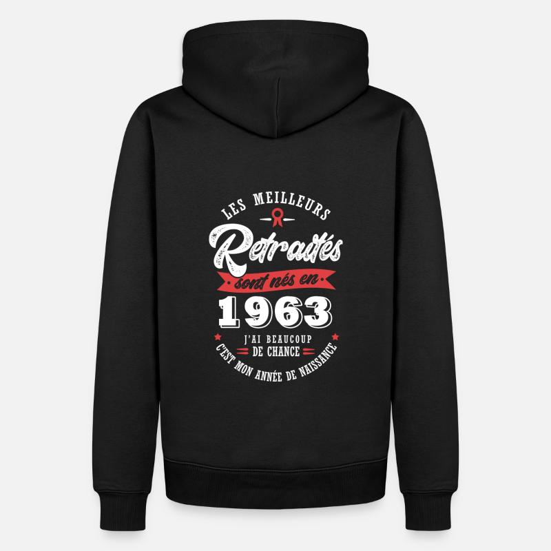 1963 anniversaire retraité né en 1963 - Sweat à capuche Premium bio Homme - noir