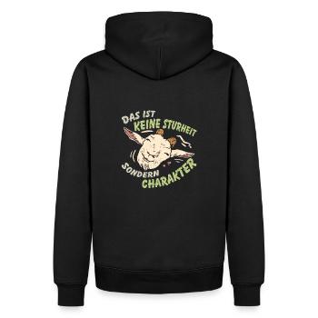 Lustige Ziege mit Charakter | Ziegenfreund - Männer Premium Bio Hoodie - Schwarz - Hinten - Nico (187cm)